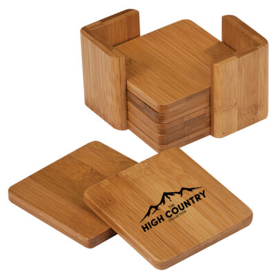 Bamboo Square Coaster (6) and Holder Thumbnail