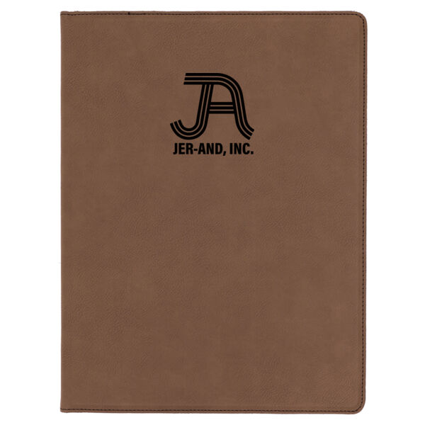 Brown Laserable Leatherette Portfolio with Notepad  Thumbnail